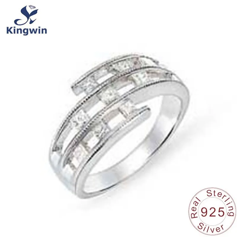 925 цельное серебряное кольцо девушки ювелирные изделия в белом золотом цвете с