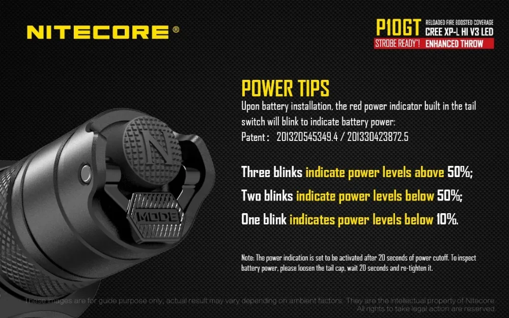 Nitecore p10gt Открытый фонарик CREE XP-l Hi V3 светодиодный Макс. 900 люмен луч бросать 286 м тактический фонарь+ аккумулятор+ зарядное устройство