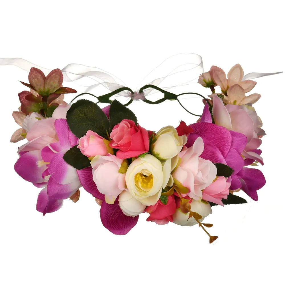 

Handmade Bohemia Flower Headband Crown Wedding Wreath
