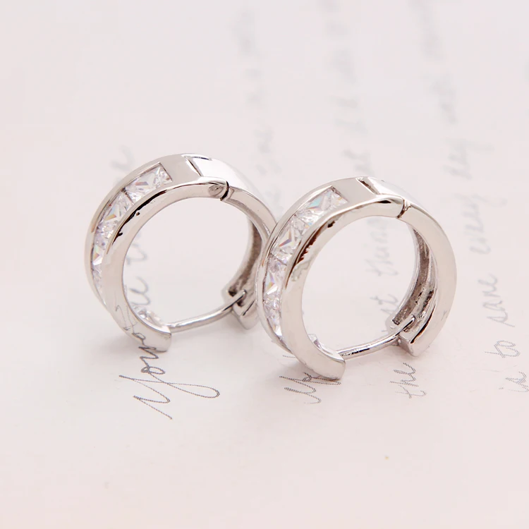 Роскошные маленькие круглые Австрийские Прозрачные Серьги CZ для женщин модные