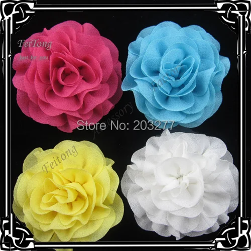 

12pcs/lot 2.5 inch chiffon flower silk flower brooch pin lapel pin for women corsage for wedding