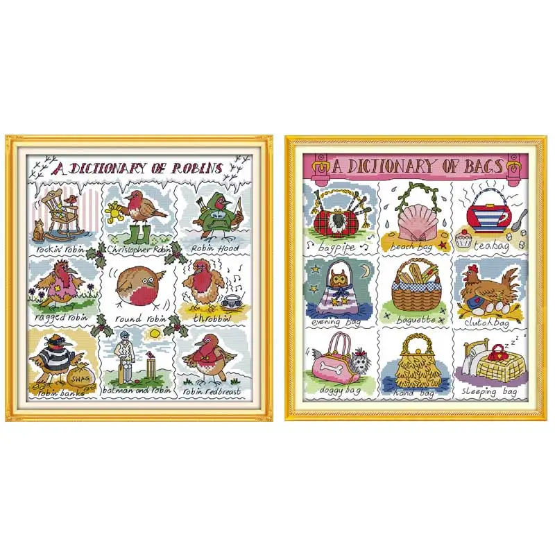 Словарь маленьких птиц вышивка крестиком 11CT 14CT Набор для вышивки оптовая продажа