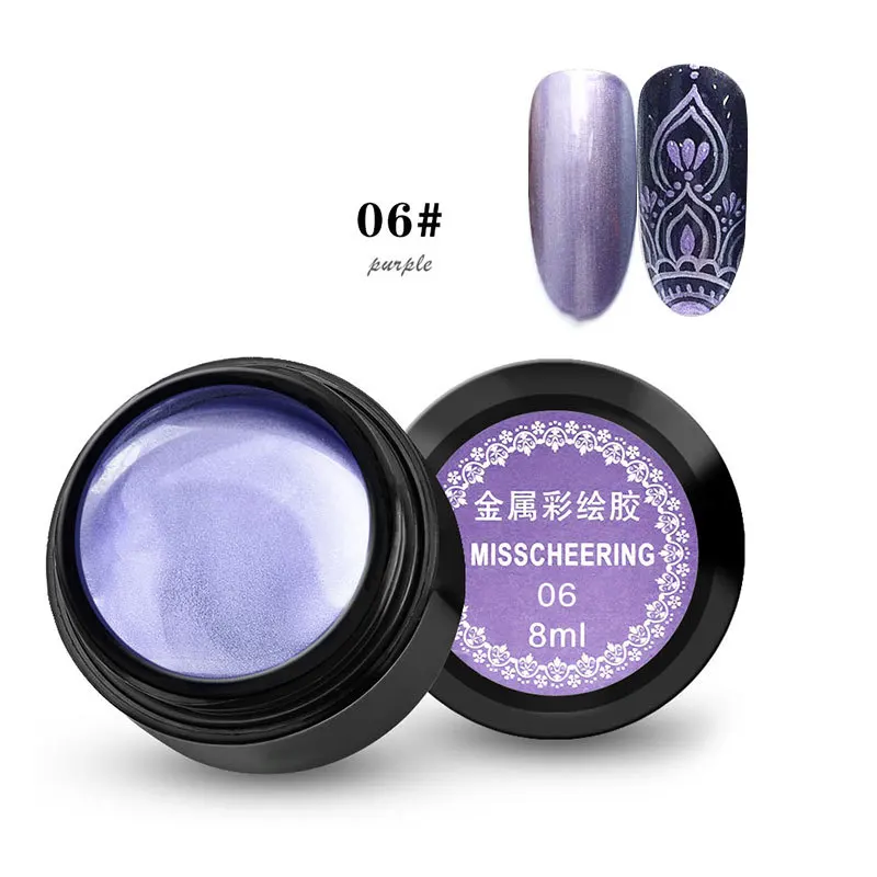 1 шт. металлический УФ-гель для дизайна ногтей зеркальный контур Гель-лак LED