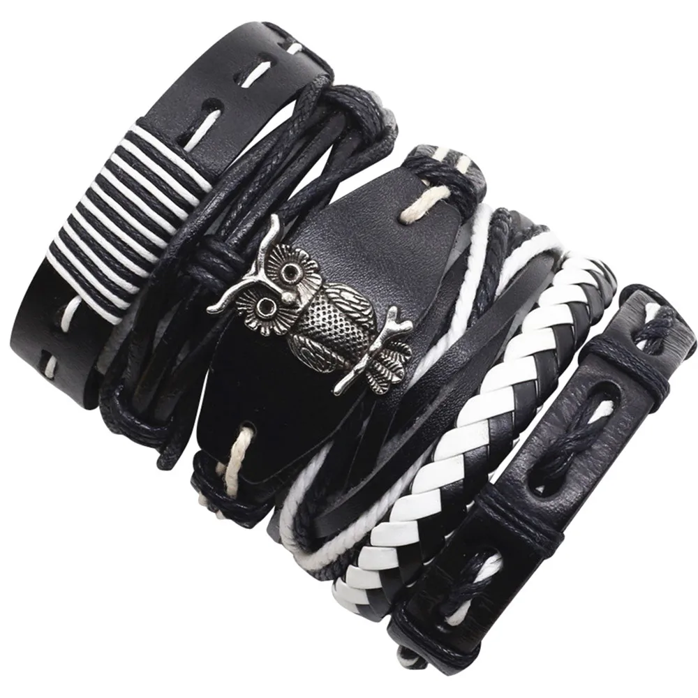 5 6 шт./компл. новые женские мужские винтажные плетеные манжеты из натуральной