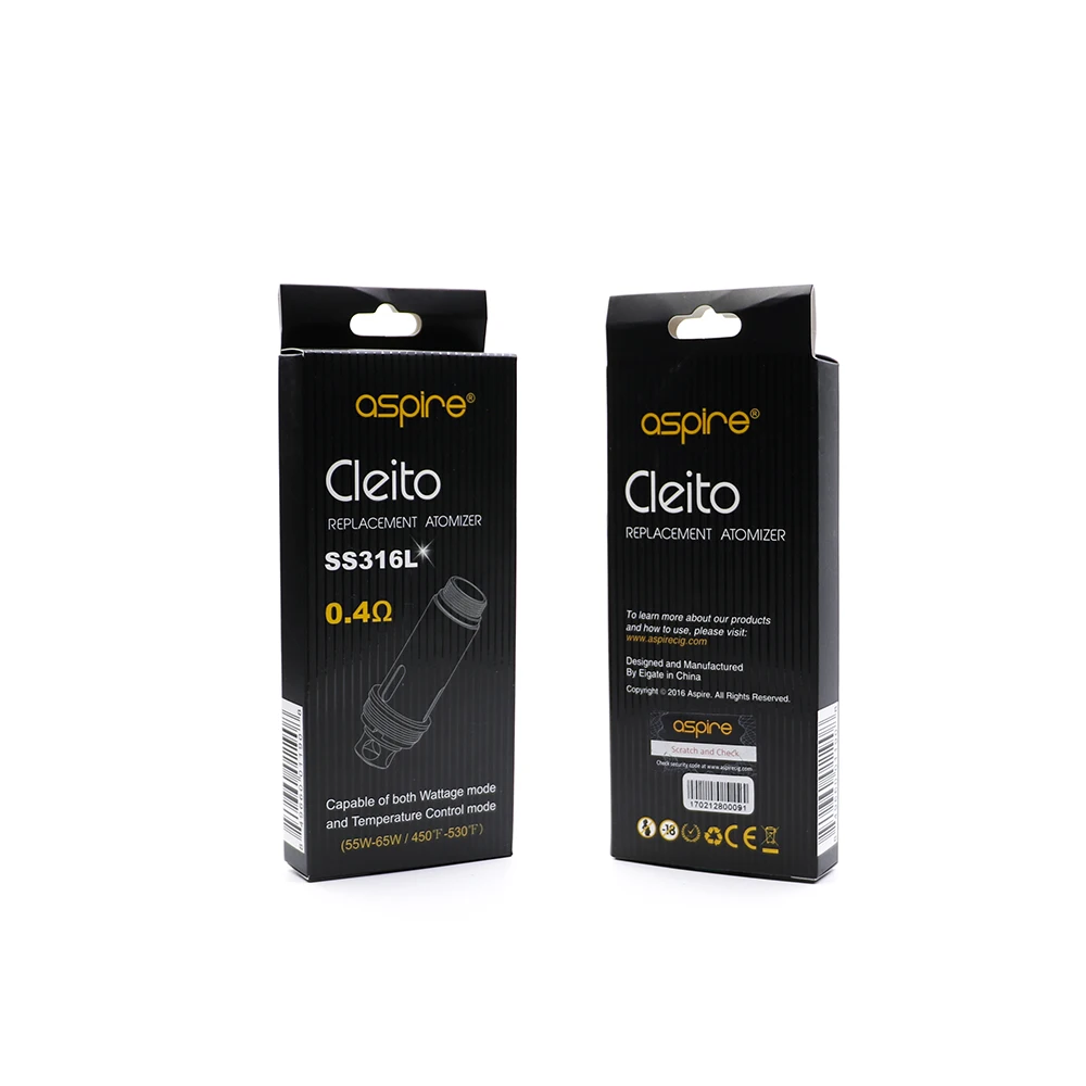 5pcs-Pack Aspire cleito сменные катушки sub ohm бак электронная сигарета обеспечивает