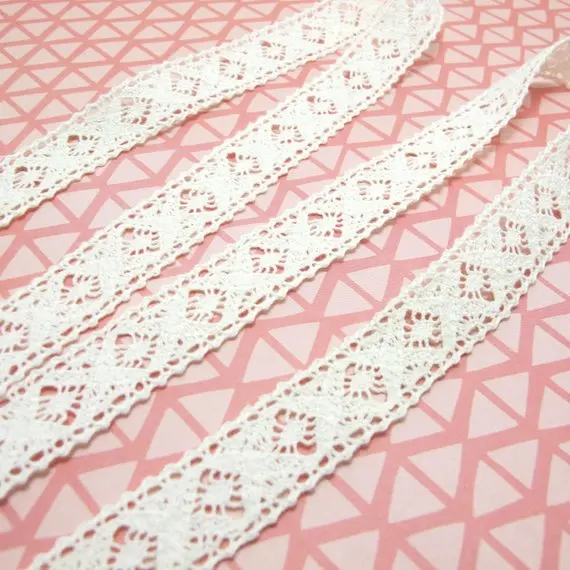 3 Yards 5/8 Inch Floral Cotton Lace Trim|Floral Embroidered Trim|Bridal Supplies|Handmade Supplies|Sewing Trim|DIY | Дом и сад