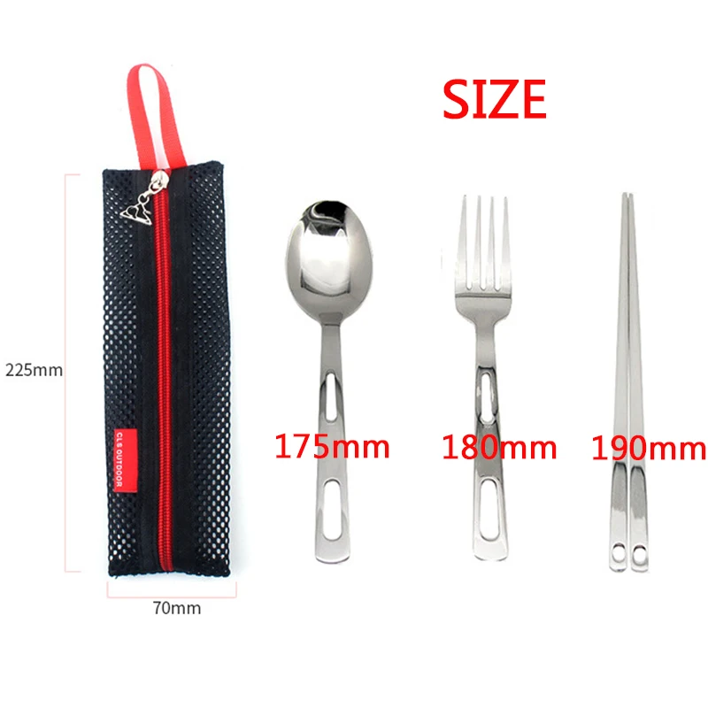 Походная туристическая Посуда Spork Ложка Вилка палочки для еды с сумкой портативный набор для пикника Столовые приборы для пешего туризма рыбалки