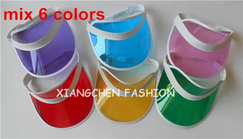 mix 6 colors 6 шт./лот/партия, неоновые солнцезащитные козырьки для летнего отдыха - Цвет: mix 6 colors