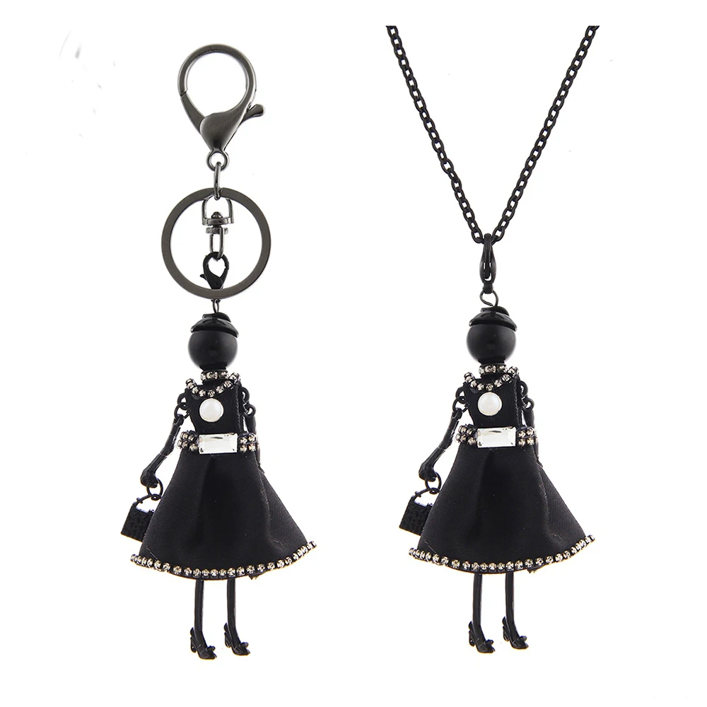 Новые модные прекрасные ткани платье куклы Цепочки и ожерелья брелок Для женщин