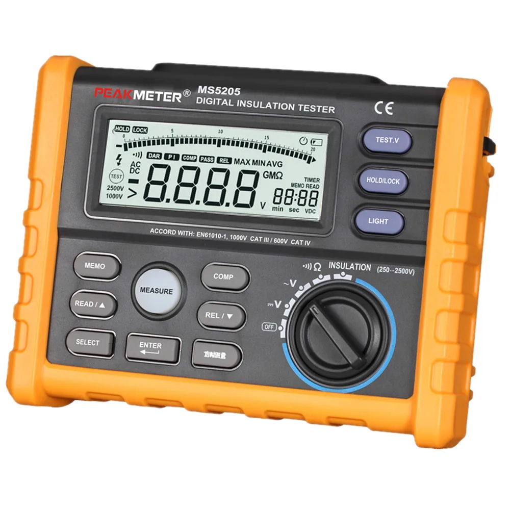 MS5205 аналоговый и цифровой 2500 В тестер сопротивления изоляции megger метр 0 01 ~ 100 г Ом