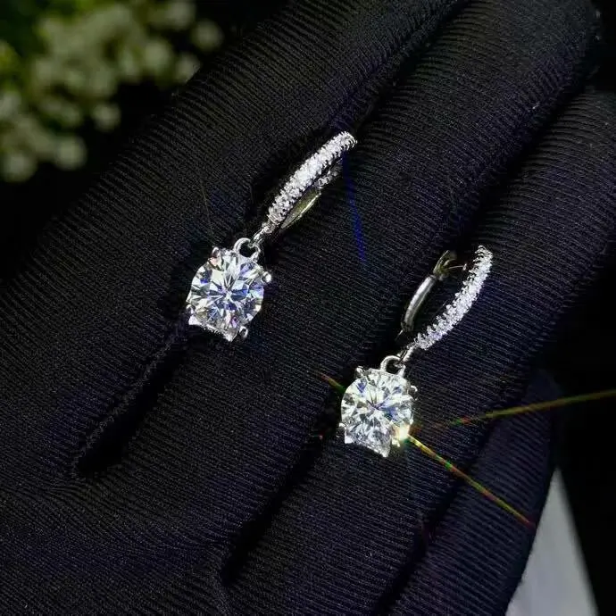 Lanzyo 925 пробы серебряные серьги-гвоздики из натурального муассанита с бриллиантами, подарок на день рождения для девочек, Настоящее серебро, хорошее ювелирное изделие, подарок для женщин