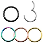 Кольцо для пирсинга носа с откидной сегментной перегородкой, ювелирное изделие для прокола губ, сосков, кликера, бровей, завитка ушной раковины, 14g, 16g, 18g, 1 шт.