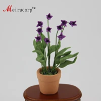 dollhouse 112 scale mini decoration purple flower flowerpot 09944