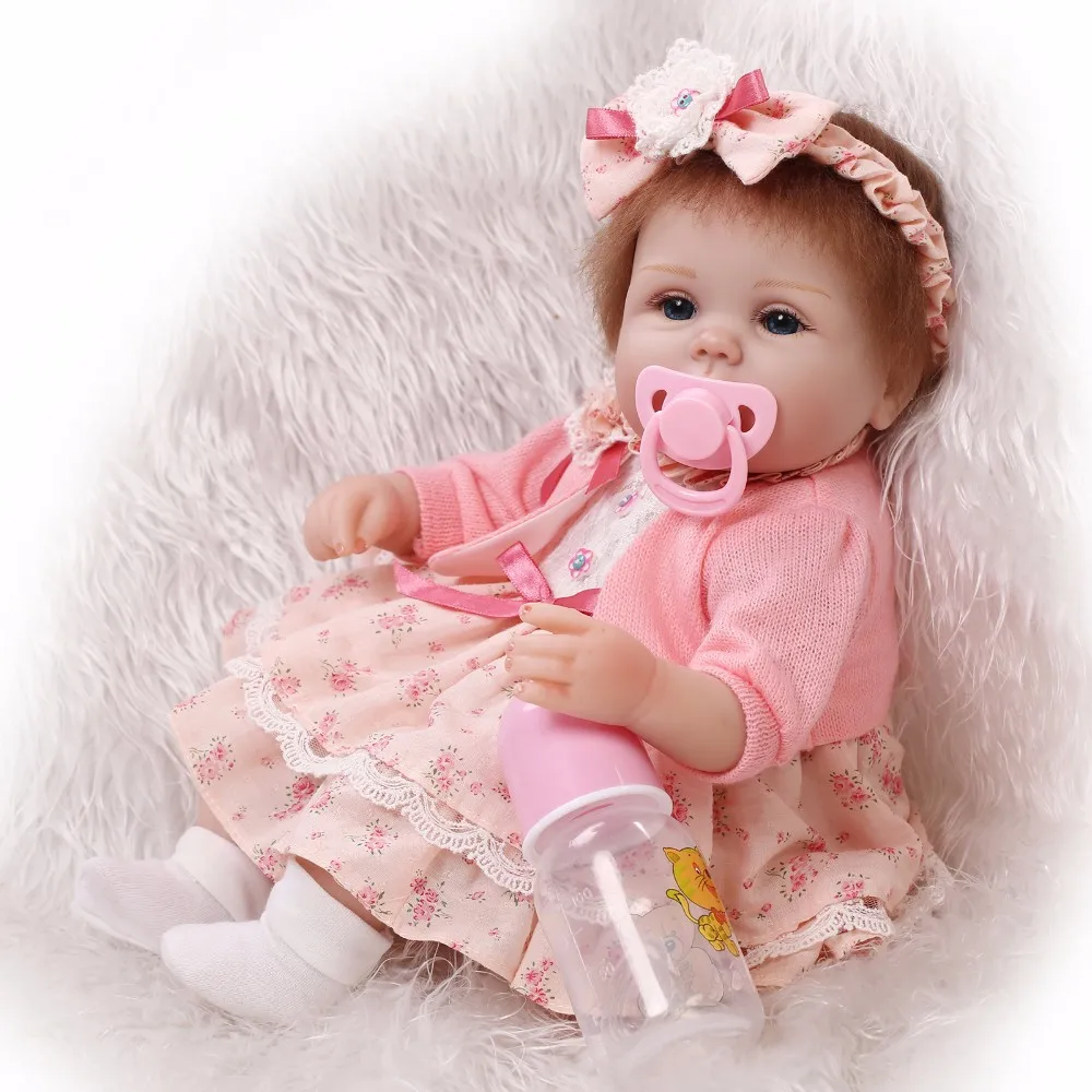40 см силиконовая кукла для новорожденных детские игрушки девочек Bebes De Silicona 16