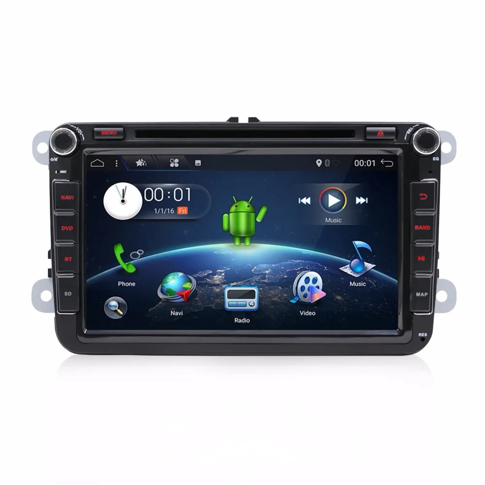 Четырехъядерный Android 7 1 двойной din автомобильный dvd плеер ПК для Volkswagen GOLF V PASSAT TSI gps
