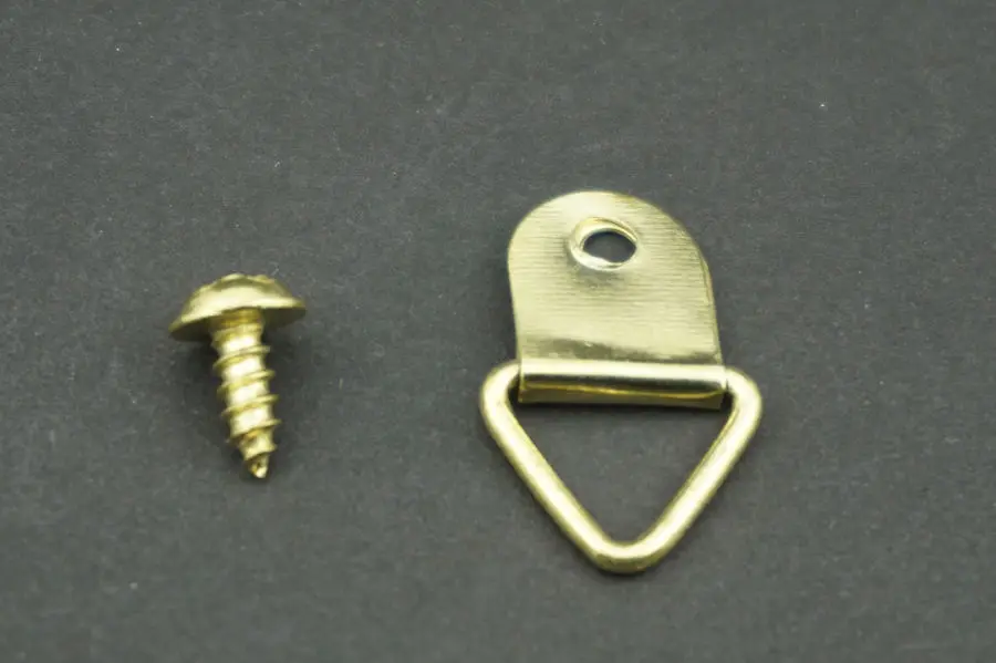 100 шт./лот золотистые треугольные D образные кольца подвесные картины маслом