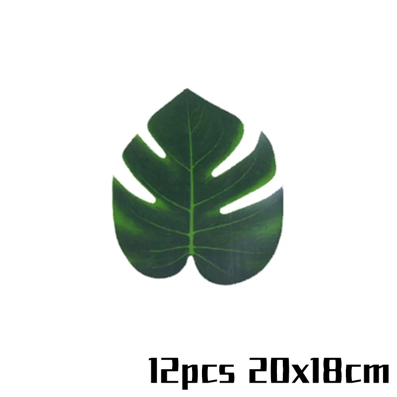 12pcs fabric leaves WEIGAO джунгли вечерние с днем рождения баннер гирлянда животное Количество Воздушные шары в форме цифр первый ребенок мальчик День рождения украшения Дети - Цвет: 12pcs fabric leaves