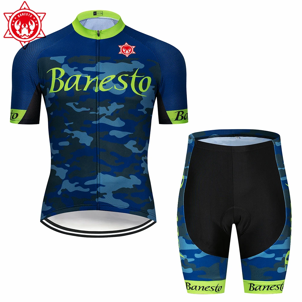 2018 Banesto Cycling Jersey Maillot Ciclismo Short Sleeve and bib Shorts Kits Strap cycle jerseys | Спорт и развлечения
