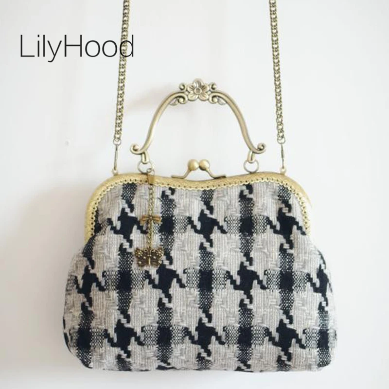 LilyHood 2021 Женская винтажная шерстяная фетровая сумка через плечо с рисунком