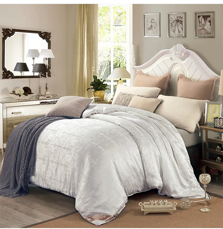 

New Natural/Mulberry Luxury Silk Comforter Duvet Hand-made Twin Queen King Full size Blanket Quilt jacquard Bedding in Filler
