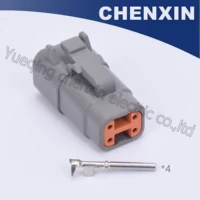 grey 4 pin automotive waterproof auto connector orange clip 1 0 female dtm series with stamped crimping terminal dtm06 4s
