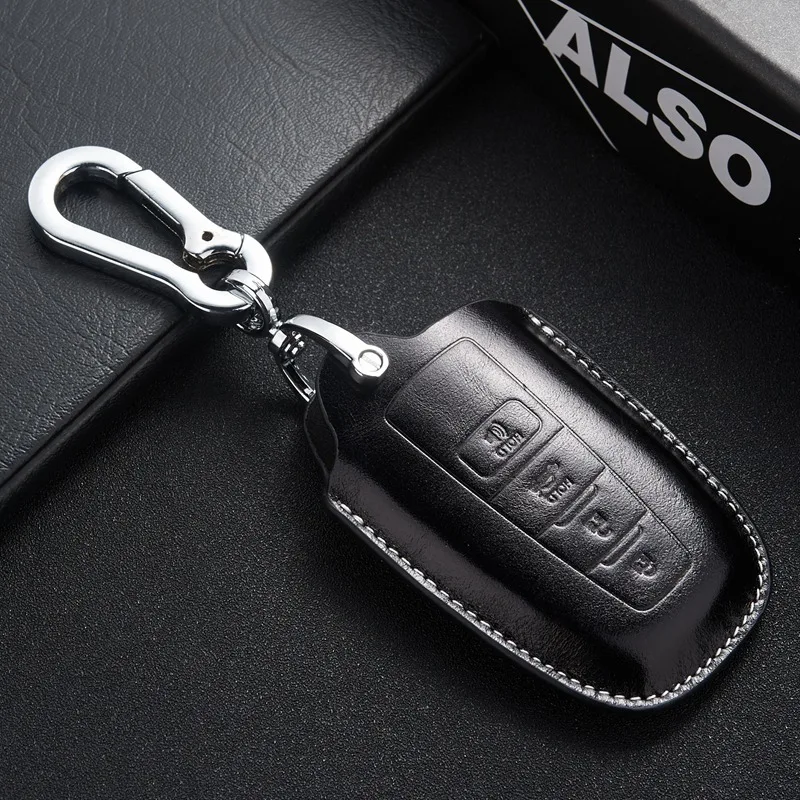 Кожаный чехол для ключей для Toyota 2017 CHR 2018 New Camry Land Cruiser Prado Smatt Fob Cover Holder Auto Accessories
