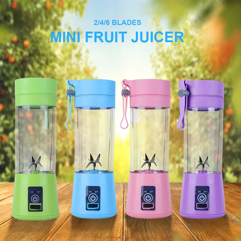 380ml USB Rechargeable Blender Mixer Mini Portable Electric 6 Blades Household Extractor Juice Machine Fruit Juicer | Дом и сад