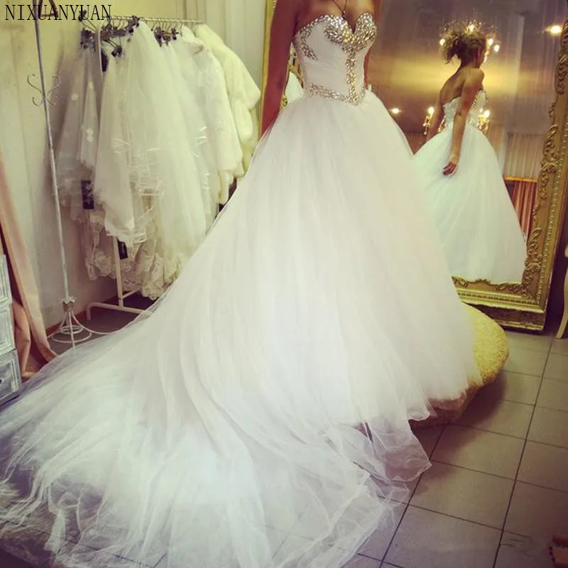Роскошное бальное платье стразы свадебное с кристаллами Vestido De Casamento serhea 2021