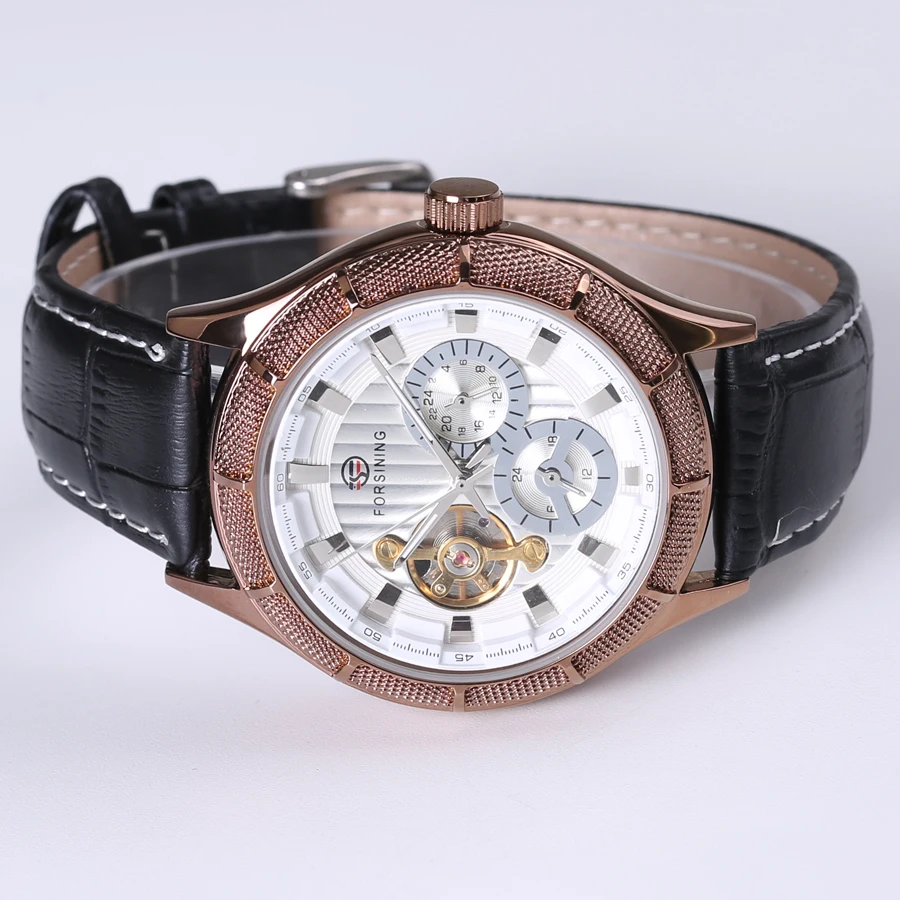FORSINING2018 Для мужчин механические наручные часы автоматические Мода Tourbillon