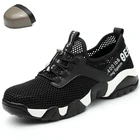 Женские сетчатые кроссовки со стальным носком, легкая дышащая Нескользящая защитная обувь для работы, на лето