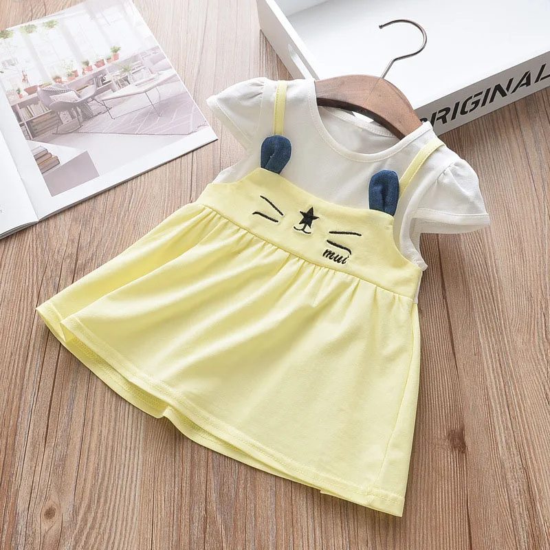 2019 летнее платье для маленьких девочек Детские платья принцессы из 2 предметов с