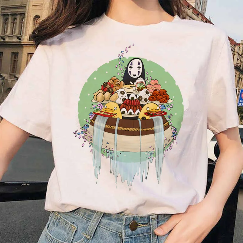 Totoro Унесенные призраками студия Ghibli femme Футболка японская женская ulzzang футболка аниме Хаяо Миядзаки женская футболка Харадзюку 90s