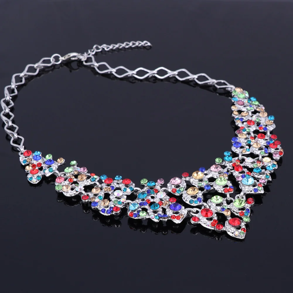 OUHE Женский Золотой Цвет австрийский кристалл цветной набор ювелирных изделий