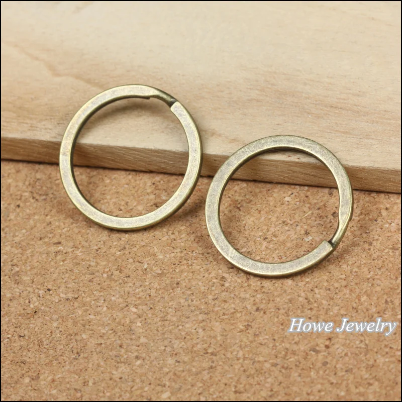 50 шт. Круглый держатель для ключей 30 х30х2 мм|antique bronze|split ringsring split |