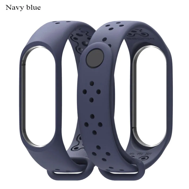 Navy blue Mi jobs популярный спортивный ремешок для Xiaomi mi Band 3 силиконовый ремешок mi Band 3 ремешок для часов браслет M3 смарт-браслеты smartband аксессуары - Цвет: Navy blue