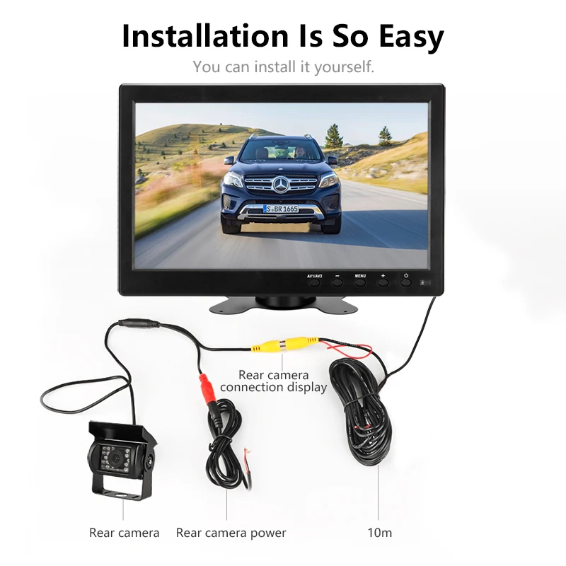Автомобильный монитор Jansite IPS камера 10 дюймов с камерой заднего вида HDMI|Мониторы