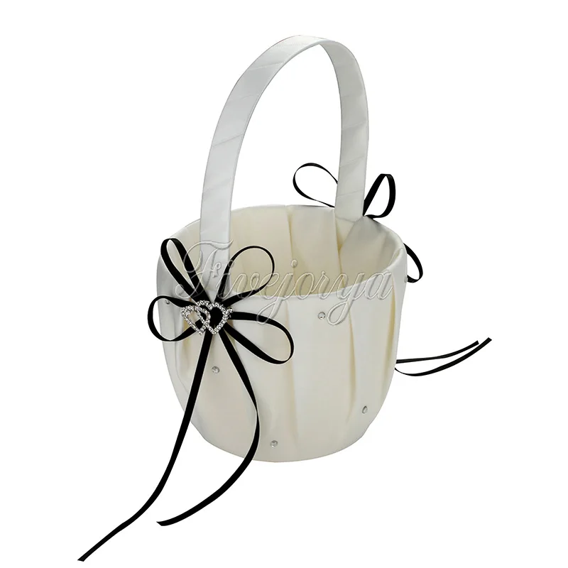 Атласная Лента Свадебная корзина для цветов девочек свадебные аксессуары стразы