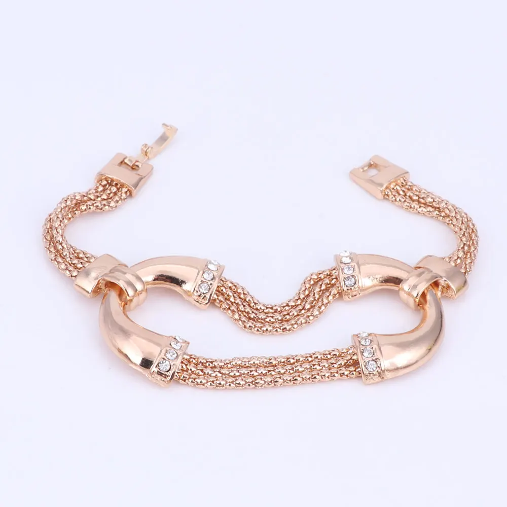 Ожерелье серьги браслет кольца вечерние аксессуары очаровательный золотой цвет