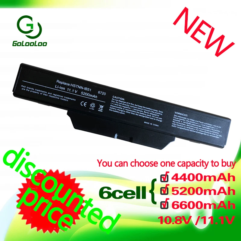 Golooloo батарея для COMPAQ 610 510 511 615 для hp 550 Бизнес Тетрадь HSTNN-IB51 6720s 6730s 6735s 6830s 6820s HSTNN-IB62