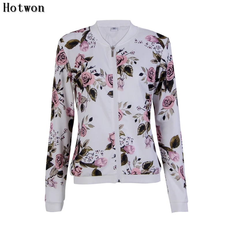 Куртка женская с цветочным принтом на молнии 2019|outwear women|new spring autumnfloral jacket women |