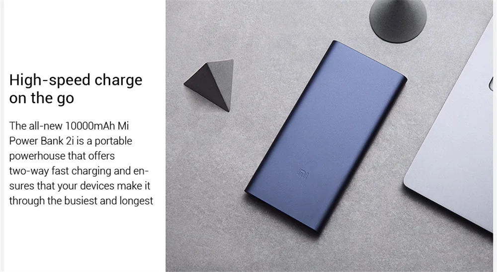 10000 мАч Xiaomi Mi внешний аккумулятор 2i внешний аккумулятор 18 Вт Быстрая Зарядка Внешний аккумулятор 10000 PLM09ZM с двойным USB выходом для телефона