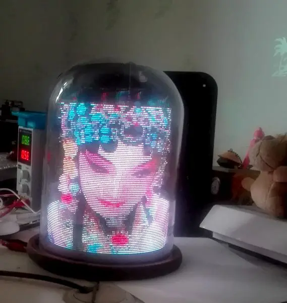 Вращающийся дисплей бар огни диаметр 150 Высота 200 120 led Полноцветный POV анимация DIY