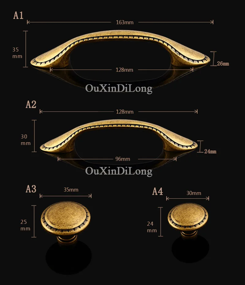 Антикварный 2 шт. Европейский ретро кухонный шкаф дверные ручки комод Ящик Винный
