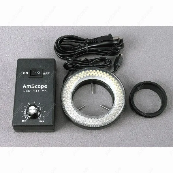 Зум стерео микроскоп -- AmScope поставки 3.5X-90X зум с 144-LED Кольцевой свет + 5 МП цифровой
