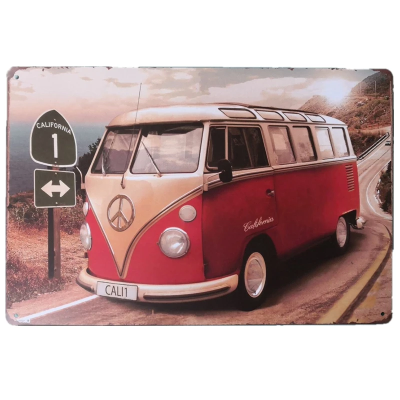 Ретро BSA мотоцикл Volkswagen Combi Wagon металлический оловянный знак, винтажный Ретро настенный декоративный знак, размер 20x30 см - Цвет: 17