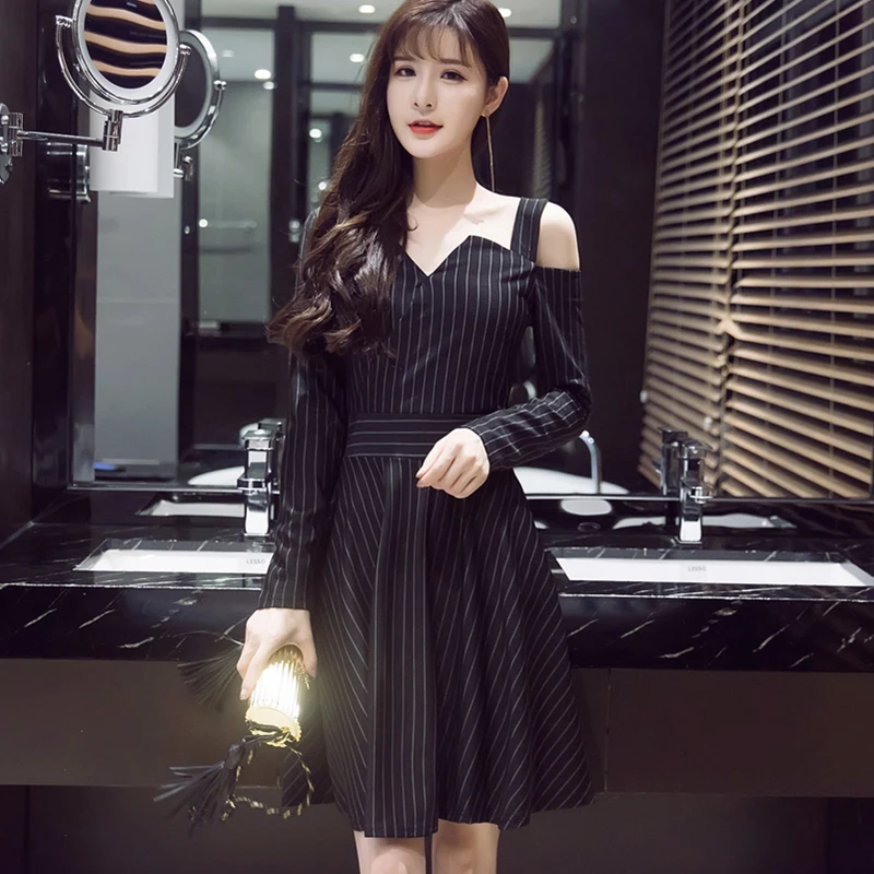 Темпераментные платья новинка хит женская мода корейский стиль дизайн линия