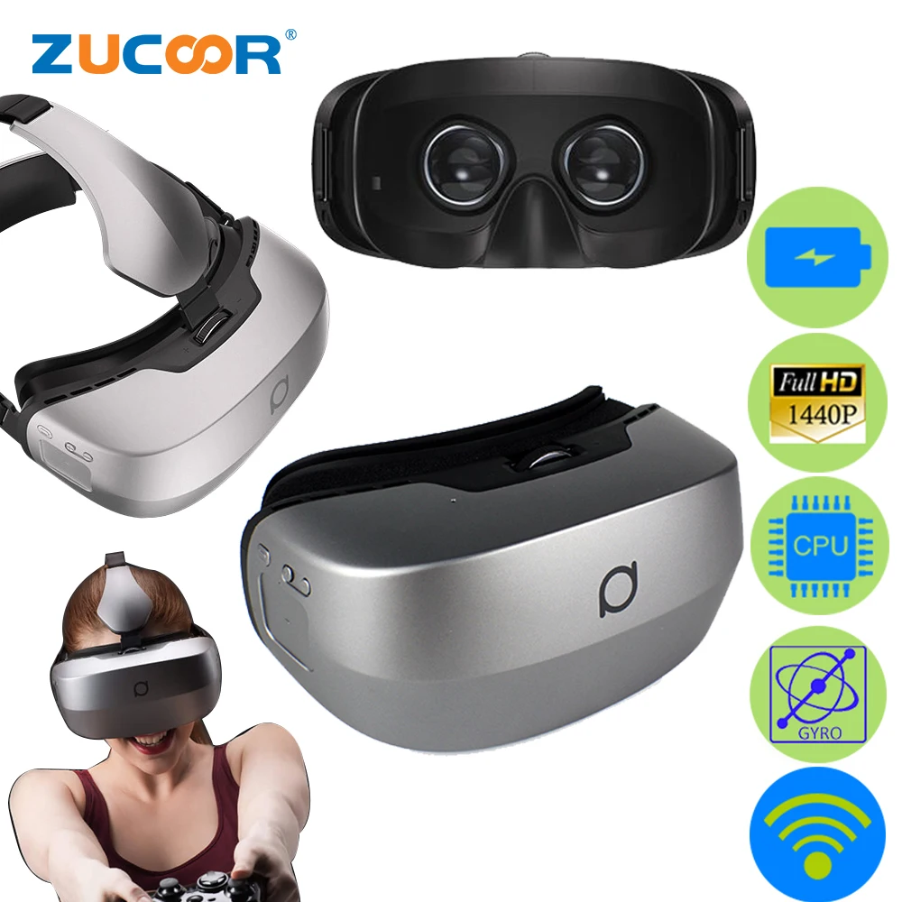 3D VR Игровое Видео Фильм Очки Виртуальной Реальности Все в одном 1440 P 5.7 &quotдисплей