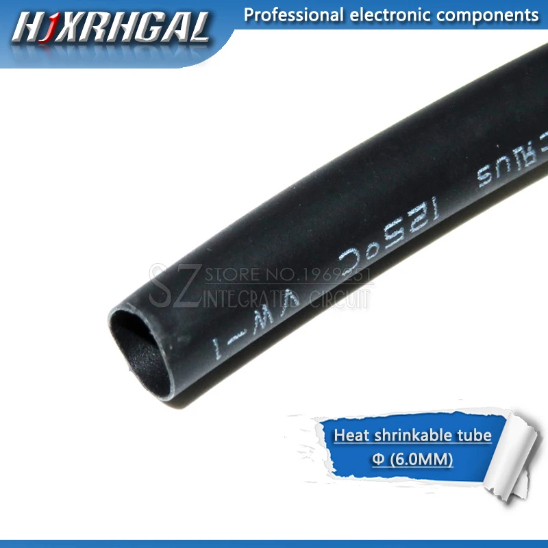 2 метра Высокое качество Черный 6 мм термоусадочная трубка муфта обертывание