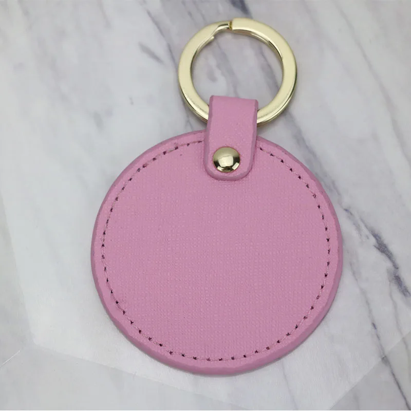 hot pink Оригинальные буквы для девочек, сафьяно, кожаный брелок, круглый брелок для ключей, женский брелок, подарок с монограммой, буквы - Цвет: hot pink