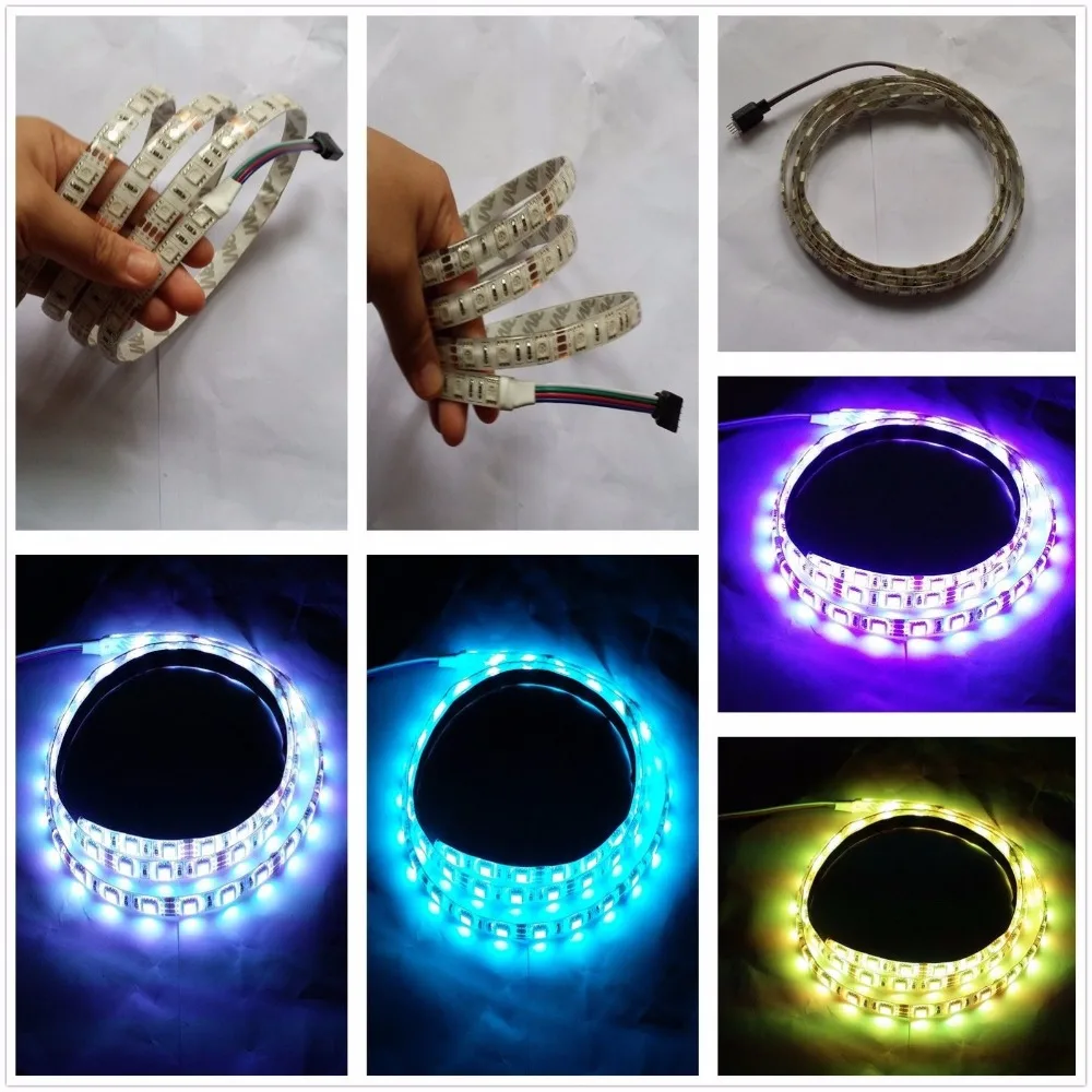 1 м rgb СВЕТОДИОДНАЯ лента smd 5050 fexible светильник не водонепроницаемый ip20 или водонепроницаемый ip65 fita de белый, теплый белый, желтый, синий, красный, зеленый